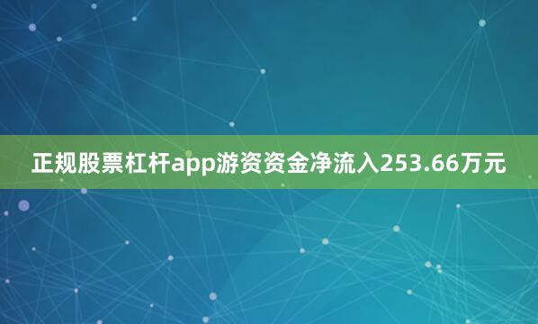 正规股票杠杆app游资资金净流入253.66万元